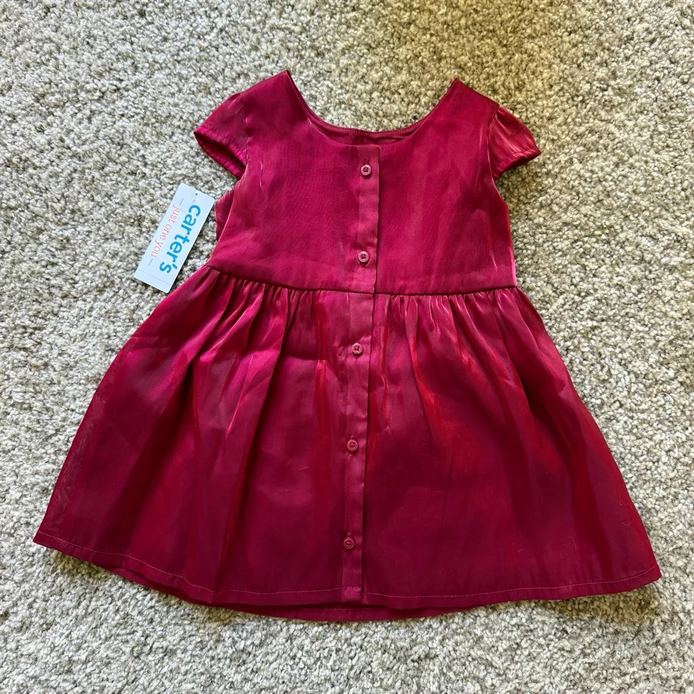 Carters Just One You Red Holiday Dress NWT Size 9 Months - Picture 3 of 4